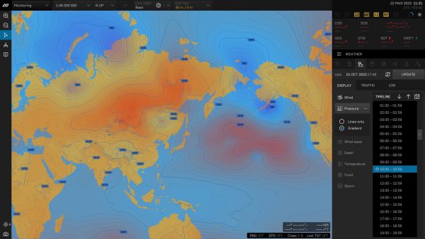 Завершающая стадия разработки автоматизированного сервиса доставки и визуализации на борту карт прогноза погоды